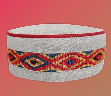 Kullu Caps mid Grey Center Border