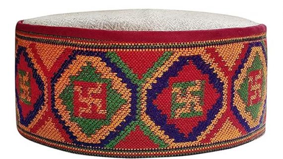Kullu Caps  swastik Design Multicolour